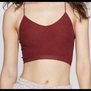 Target Colsie Red Orange Cropped Sparkle Tank